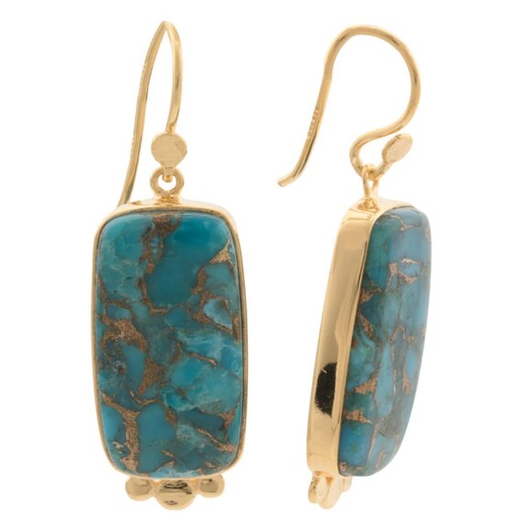 SHAANTI JEWELSIndia 18k Gp Sterling Silver Mohave Turquoise Earrings